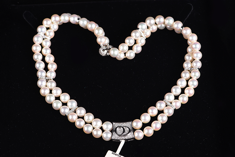 奥希尼ocenid18k珍珠钻项链1195ct14090g07040013