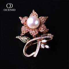 奥希尼(OCENID) 18K钻彩蓝宝珠胸针 13.49g 08050029